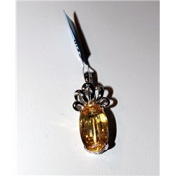 CITRINE AND  SILVER PENDENT