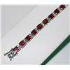Image 3 : SILVER BRACELET WITH RUBY, SAPPHIRE AND PERIDOT