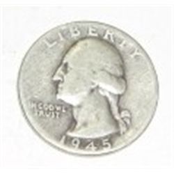 1945 SILVER WASHINGTON QUARTER *PLEASE LOOK AT PICTURE TO DETERMINE GRADE*!!