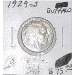 1929 BUFFALO NICKEL RED BOOK VALUE IS $20.00 *RARE EXTRA FINE GRADE*!! COIN CAME OUT OF SAFE!!
