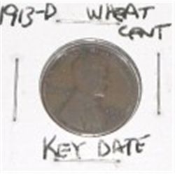 1913-D LINCOLN WHEAT PENNY *RARE EARLY KEY DATE PENNY - PLEASE LOOK AT PICTURE TO DETERMINE GRADE*!!
