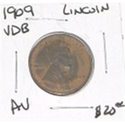 1909 *VDB* LINCOLN WHEAT PENNY RED BOOK VALUE IS $20.00+ *RARE EARLY KEY DATE AU HIGH GRADE PENNY*!!