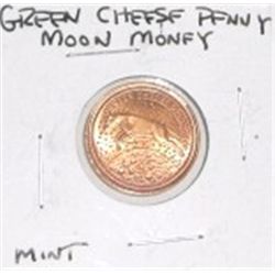 GREEN CHEESE COIN *RARE MOON MONEY MINT CONDITION*!!