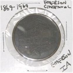 1869-1969 EMERSON CENTENNIAL COIN *RARE EMERSON, IA*!!