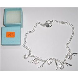 SILVER HEAVY CHARM CHAIN TOTAL WEIGHT IS 1.01ozs *STAMPED 925* WITH PURSE & SHOE CHARMS!!