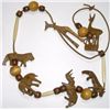 Image 1 : AFRICAN TRIBAL HANDCARVED *IVORY & BLACKWOOD* NECKLACE - CARVED GIRAFEE/RHINO/ELEPHANT IVORY TUSKS