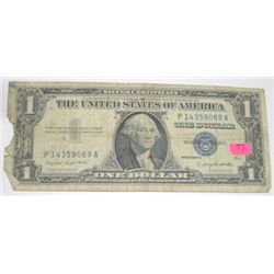 1957 SERIES A $1 SILVER CERTIFICATE BILL SERIAL # P14359069A *RARE EARLY U.S. BILL*!!