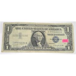 1957 SERIES A $1 SILVER CERTIFICATE BILL SERIAL # I97556683A *RARE EARLY U.S. BILL*!!