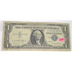 1957 SERIES A $1 SILVER CERTIFICATE BILL SERIAL # I03202385A *RARE EARLY U.S. BILL*!!