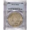 Image 1 : 1884 MORGAN DOLLAR PCGS MS-64 NICE GOLDEN TONE OBVERSE, REVERSE WHITE