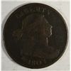 Image 1 : 1803 large penny  VG/F dark chocolate color est  $75-$80