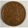 Image 1 : 1845 large penny XF45 near perfect color and planchet  est  $70-$80