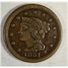 Image 1 : 1851 large penny XF   est  $50-$55