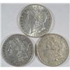 Image 1 : ( 3 ) THREE NICE CIRCULATED MORGAN SILVER DOLLARS