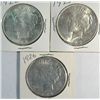 Image 1 : ( 3 ) NICE CIRCULATED PEACE SILVER DOLLARS
