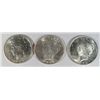 Image 1 : ( 3 ) NICER CIRCULATED PEACE SILVER DOLLARS