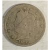 Image 1 : 1885  V nickel Full good obverse but typical weak reverse est $300-$350