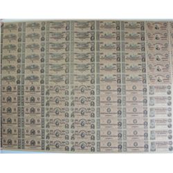 A REPLICA uncut sheet of confederate bills. Neet for a wall hanging: $1-$2-5-$10