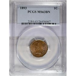 1893  Indian penny  PCGS63BN  est $75-$85
