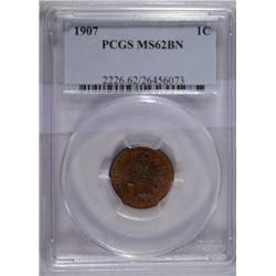 1907  Indian penny  PCGS62BN  est $50-$60