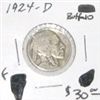 Image 1 : 1924-D BUFFALO NICKEL RED BOOK VALUE IS $30.00 *RARE KEY DATE FINE GRADE* COIN CAME OUT OF SAFE!!