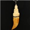 Image 1 : 58.62ct Carved Bone Buddha Pendant (JEW-004367)
