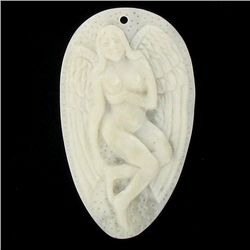 Carved Ox Bone Angel Pendant (JEW-003838)