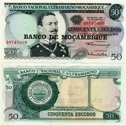 1970 Mozambique 50 Escudo Note Crisp Unc (CUR-007102)