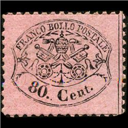 1868 Papal States 80c Stamp MINT Hinged (STM-001099)
