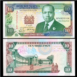 1989 Kenya 10 Shilling Note Crisp Unc (CUR-007092)