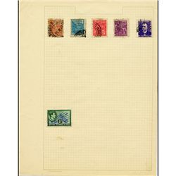 1920s Brazil Hand Made Stampn Album Page 6 Pieces (STM-000289)