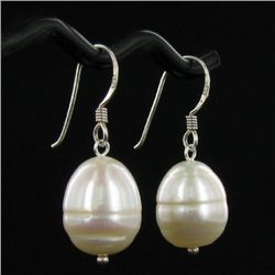 Saltwater Baroque White Pearl Earrings (JEW-000250B)