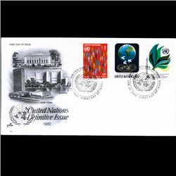 1982 UN First Day Postal Cover Triple (STM-003827)