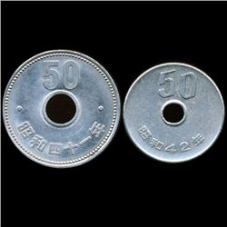 1966-67 Japan 50 Yen Hi Grade 2pcs (COI-013142)