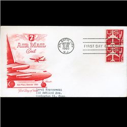 1960 US First Day Airmail Pair Postal Cover (STM-002319)