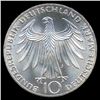 Image 2 : 1972J Germany Silver 10 Mark MS66+ ERROR (COI-008546)