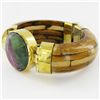 Image 2 : 695ct Bone & Ruby Zosite Bangle Bracelet (JEW-003865)