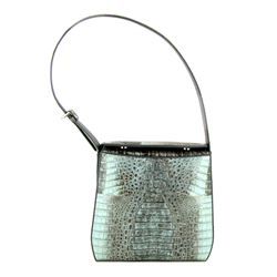Ladies Blue Gray Crocodile Handbag (ACT-000344)