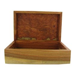 Handcrafted Afzelia Burl Box (DEC-000142)