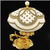 Image 1 : Fabrege Style Crystal Decorated Egg Ring Box (DEC-000603)