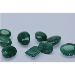 38.30 AFRICAN EMERALD MIX-SHAPED/SIZED (9 PC0