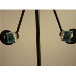 21.50 CTW BLUE TOPAZ EARRING .925 STERLING SILVER