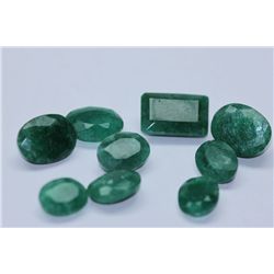 38.65 AFRICAN EMERALD MIX-SHAPED/SIZED (9 PC)