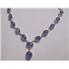 Image 1 : 117.15 CTW  TANZANITE NECKLACE .925 STERLING SILVER