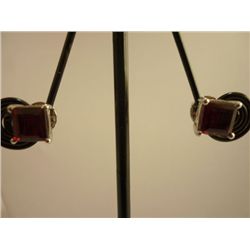 16.00 CTW GARNET EARRING .925 STERLING SILVER