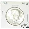Image 1 : 1964 KENNEDY SILVER HALF DOLLAR RED BOOK VALUE IS $20.00 RARE MS-63 HIGH GRADE COIN CAME OUT OF SAFE