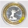 Image 1 : SILVER STRIKE .999 FINE SILVER $10 CASINO GAMING COIN *VICTORIES CASINO BASEBALL* COIN WEIGHS 1.34oz