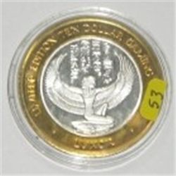 SILVER STRIKE .999 FINE SILVER $10 CASINO GAMING COIN *LUXOR-LIMITED EDITION* COIN WEIGHS 1.34ozs!!