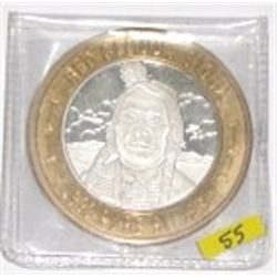 SILVER STRIKE .999 FINE SILVER $10 CASINO GAMING COIN *NATIVE AMERICAN SERIES/RED CLOUD-SIOUX*!!