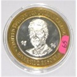 SILVER STRIKE .999 FINE SILVER $10 CASINO GAMING COIN *95/96 RIVERSIDE DON LAUGHLINS* WEIGHS 1.34ozs